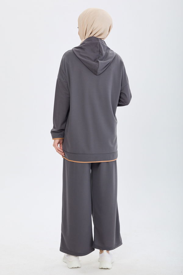 Battal Beden Tunik Pantolon Antrasit - 13098