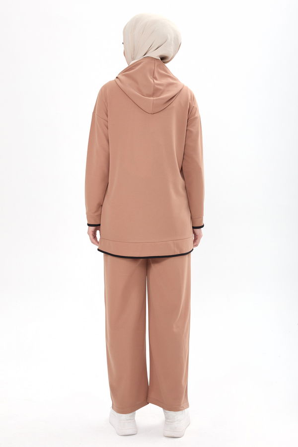 Battal Beden Tunik Pantolon Vizon - 13098