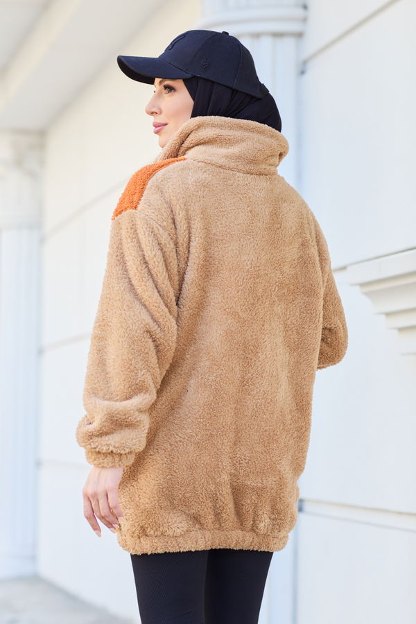 Peluş Hırka Vizon - 13104