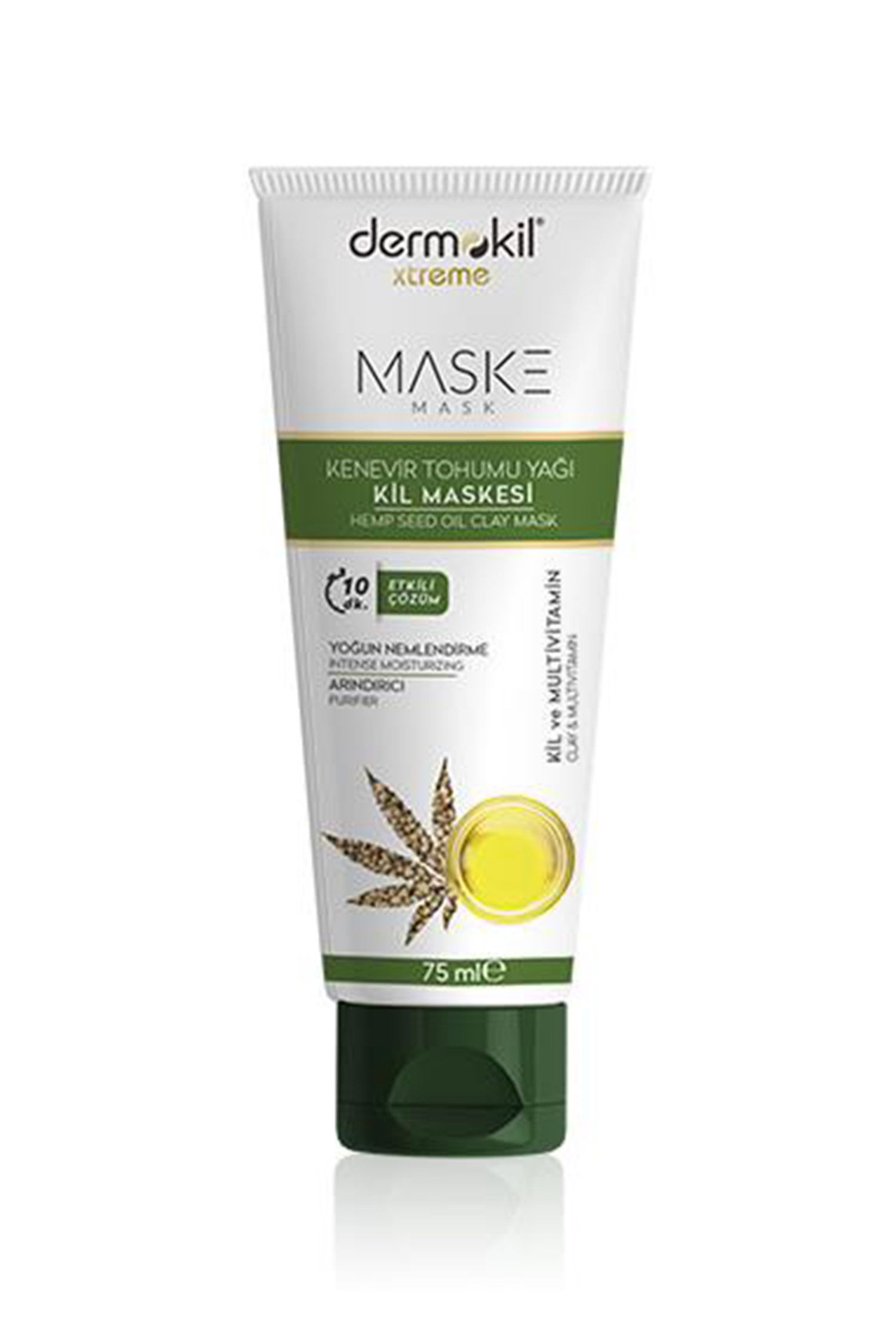 çok Renkli DERMOKİL 75 ML KENEVİR TOHUMU YAGI KİL MASKESİ YOGUN NEMLENDİRME ARİNDİRİCİ  - 22510