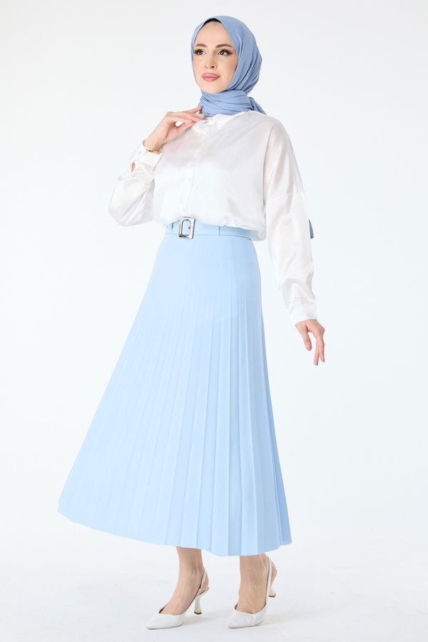 Kemerli Etek Mavi - 23026