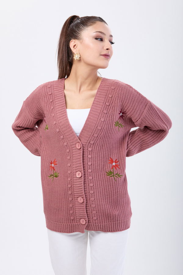 Triko Hırka Pembe - 23088 PEMBE