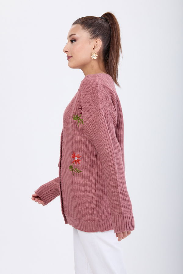 Triko Hırka Pembe - 23088 PEMBE