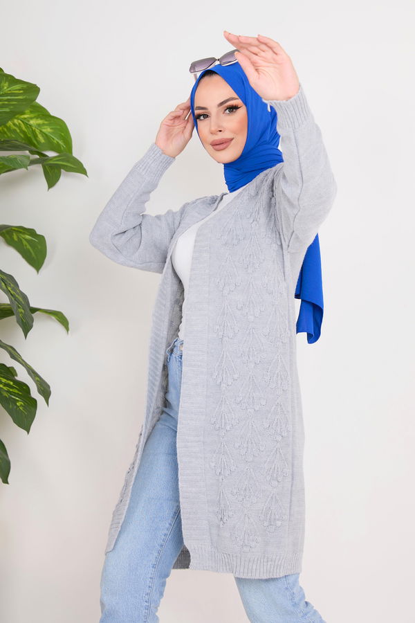 Triko Hırka Gri - 23092
