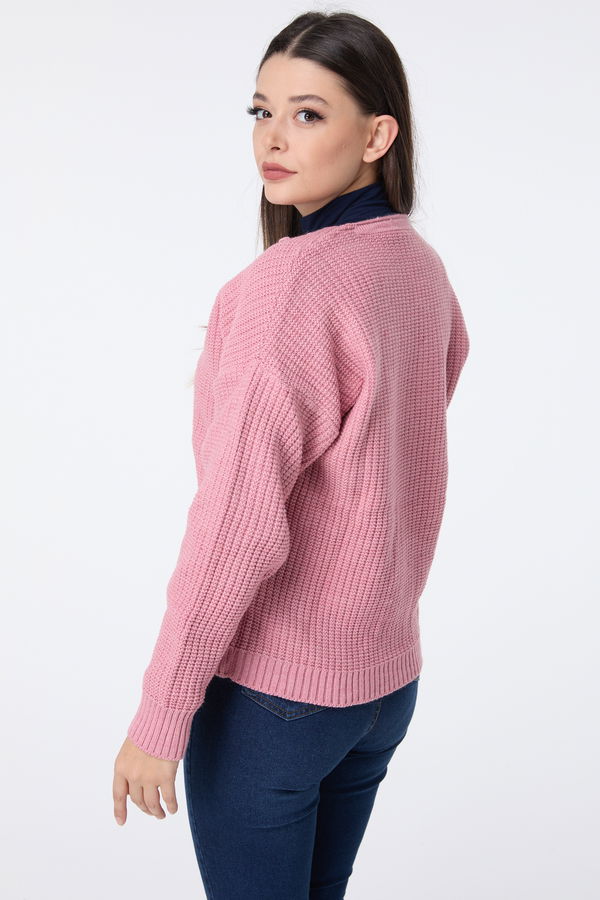 Triko Hırka Pembe - 23097