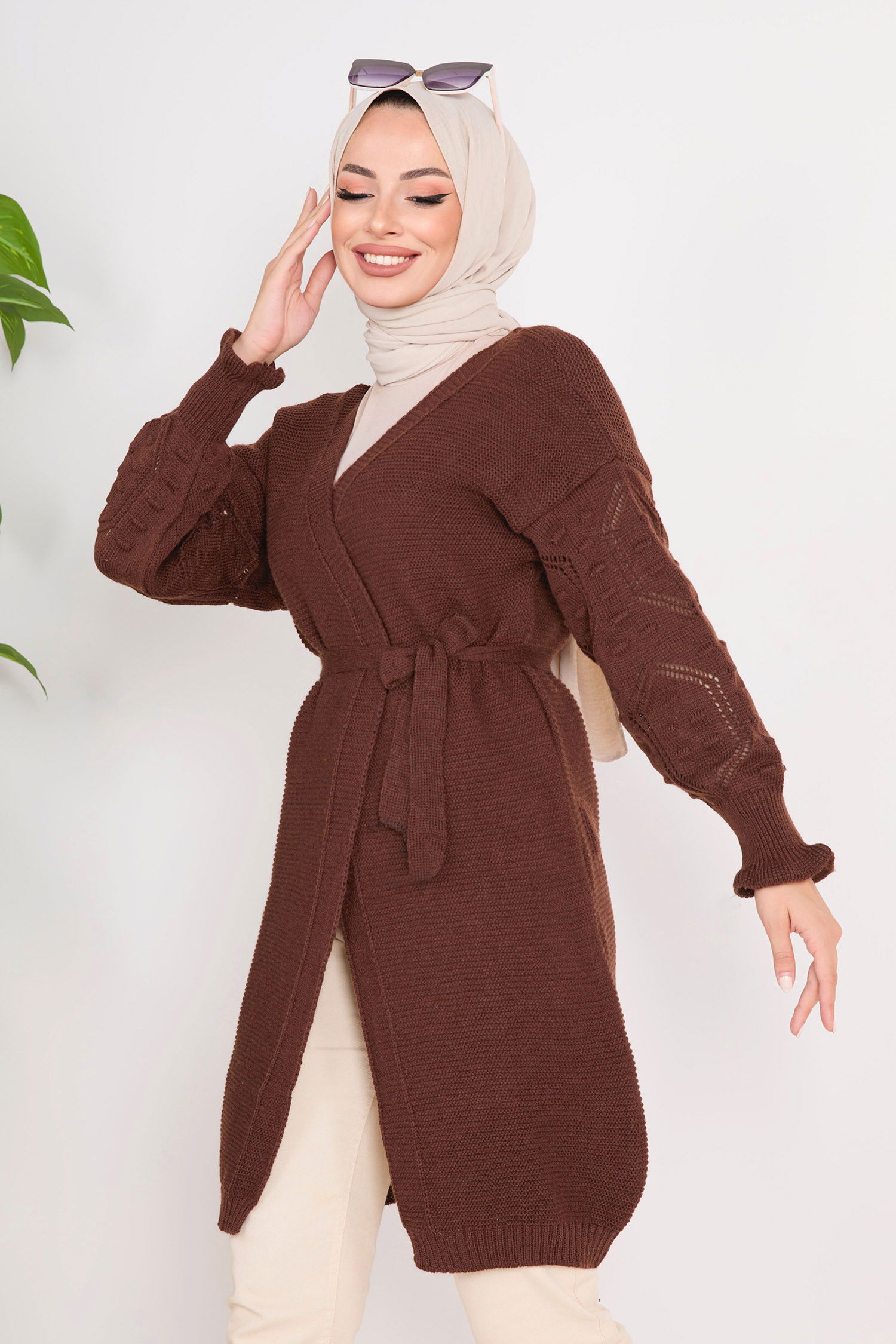 Triko Hırka Kahverengi - 23101 KAHVERENGİ