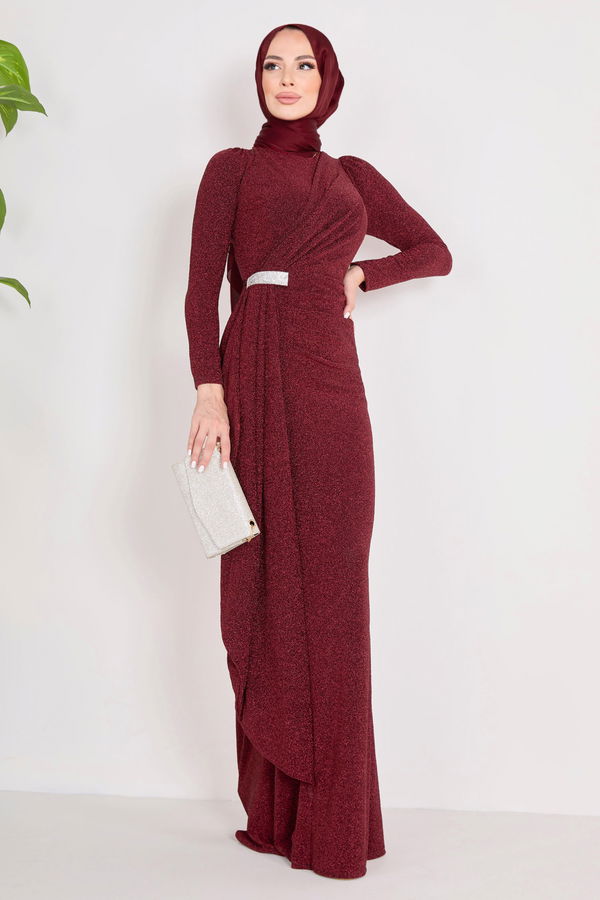 Abiye Elbise Bordo - 23120