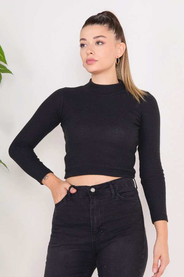Crop Siyah - 23136