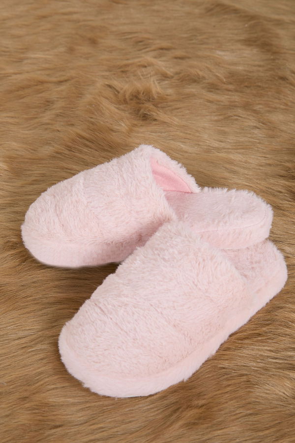 Kadın Pembe Peluş Ev Terliği - 23325