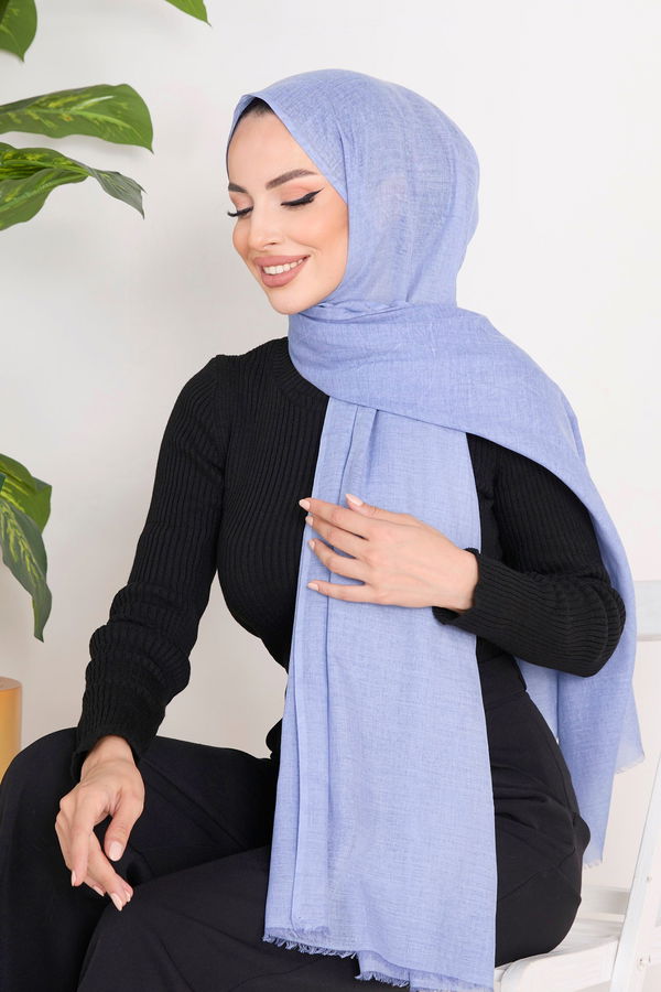 Pamuklu Şal Mavi - 23351