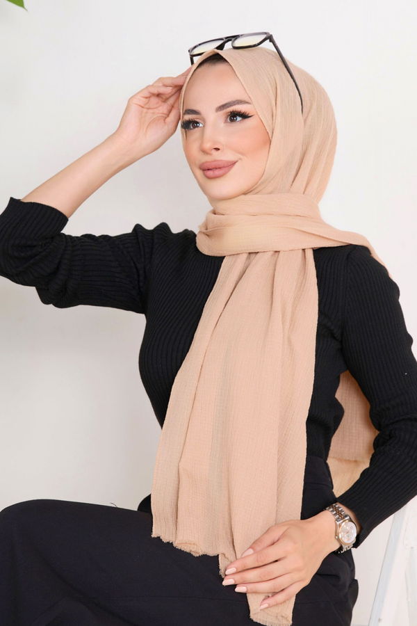 Soft Pamuk Şal Bej - 23352 BEJ