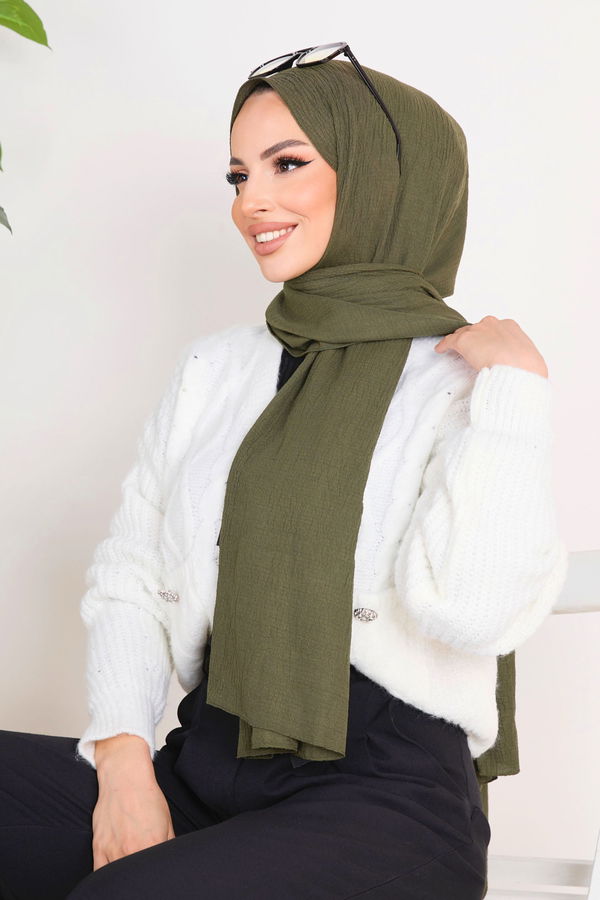 Soft Pamuk Şal Haki - 23352