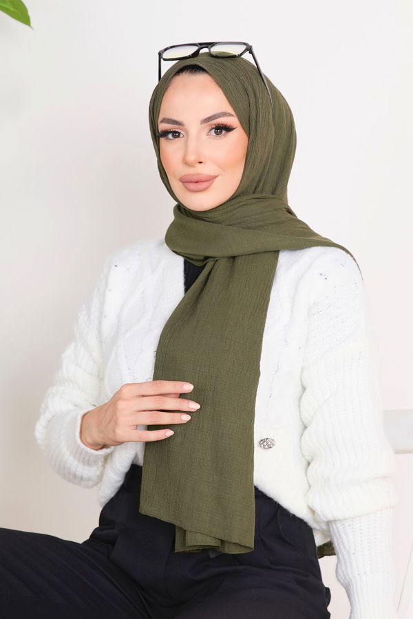 Soft Pamuk Şal Haki - 23352