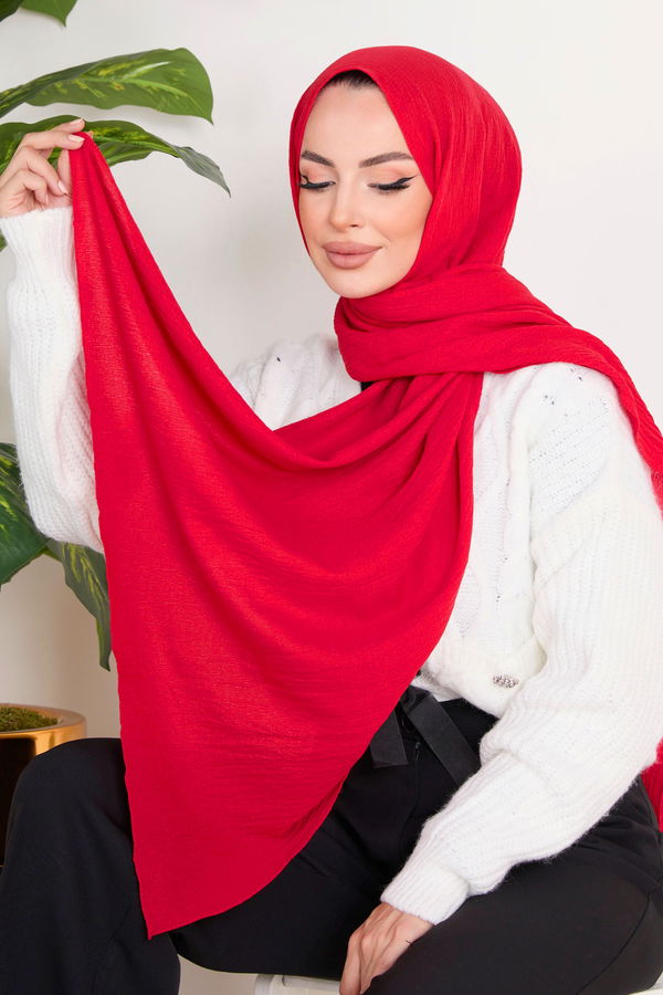 Soft Pamuk Şal Kırmızı - 23352