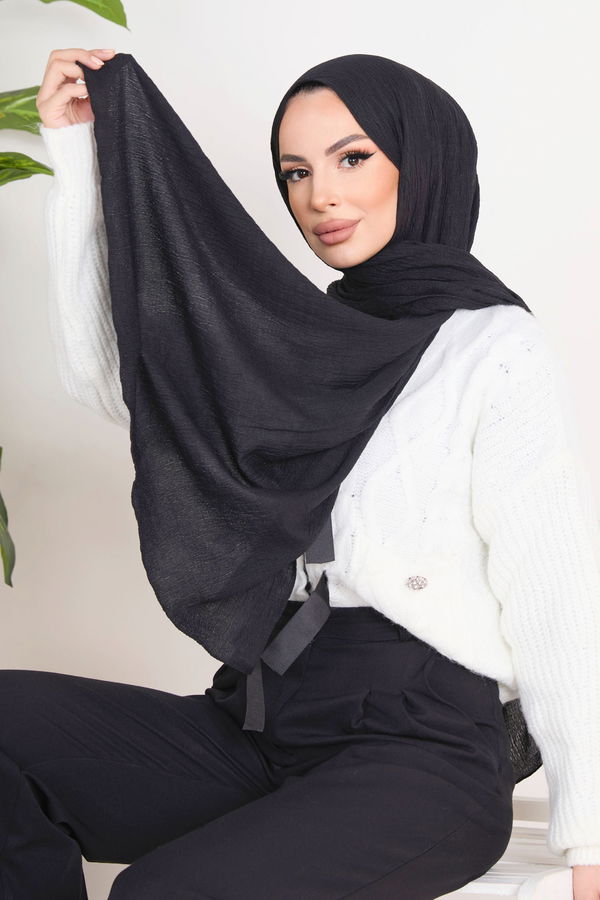 Soft Pamuk Şal Siyah - 23352
