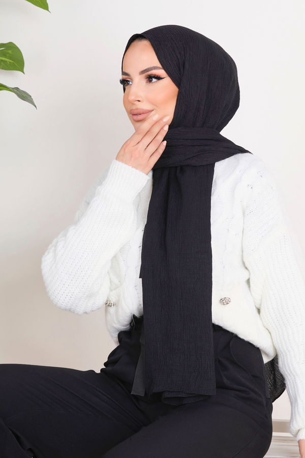 Soft Pamuk Şal Siyah - 23352