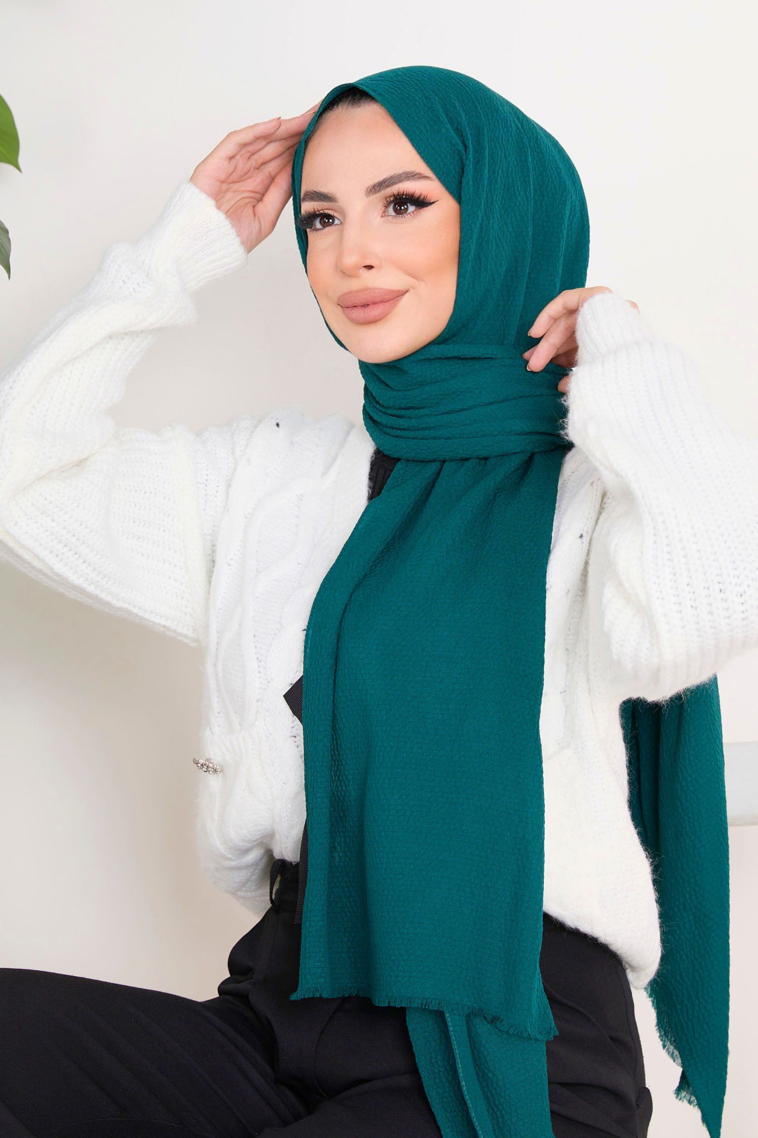 Soft Pamuk Şal Yeşil - 23352 YEŞİL