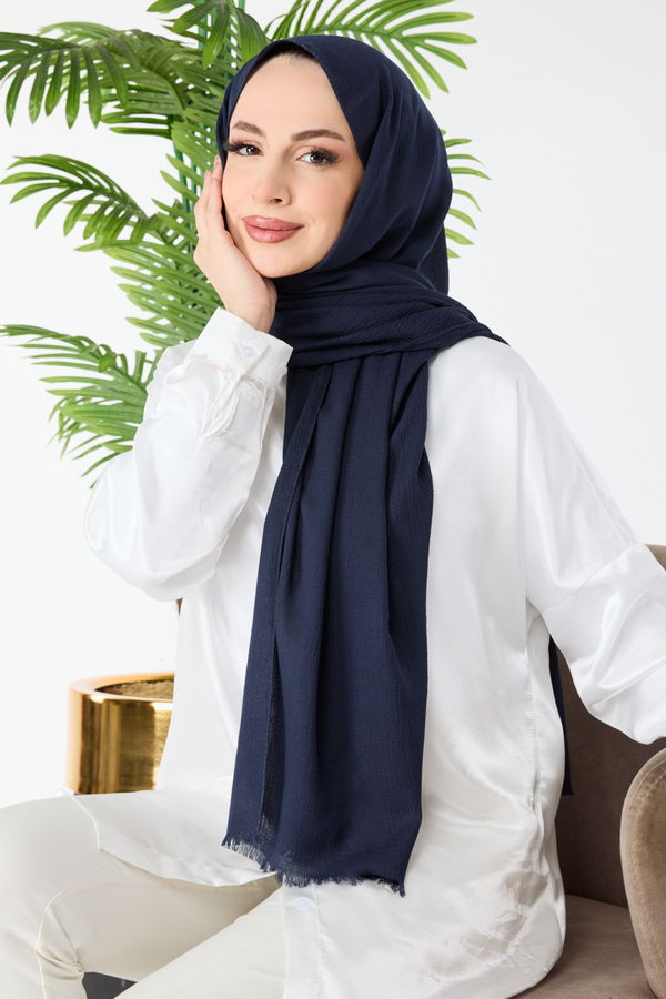 Soft Pamuk Şal Lacivert - 23352 LACİVERT