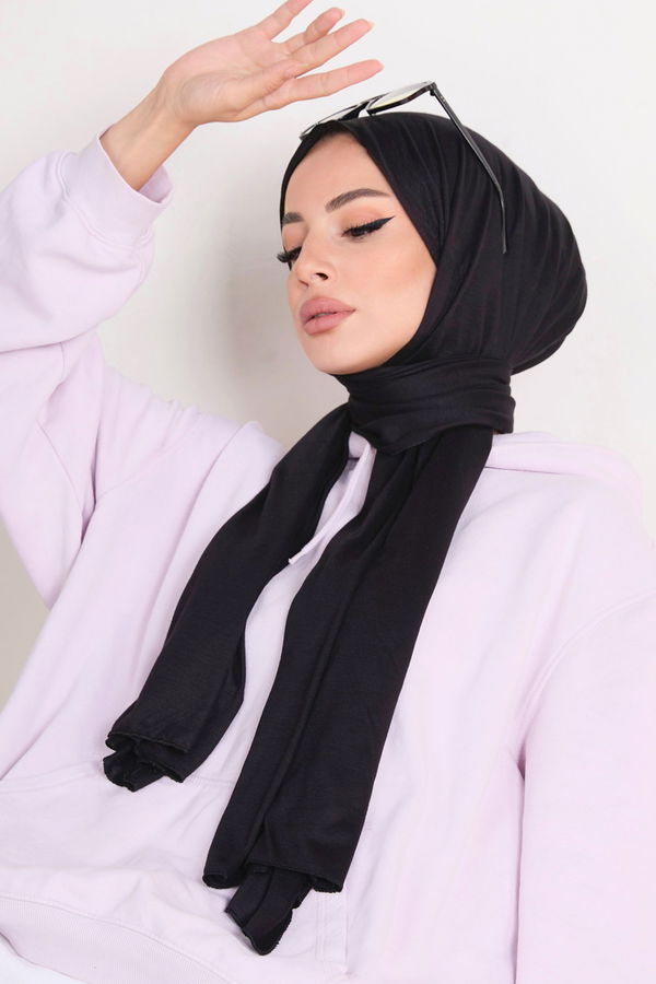Penye Şal Siyah - 23353 SİYAH