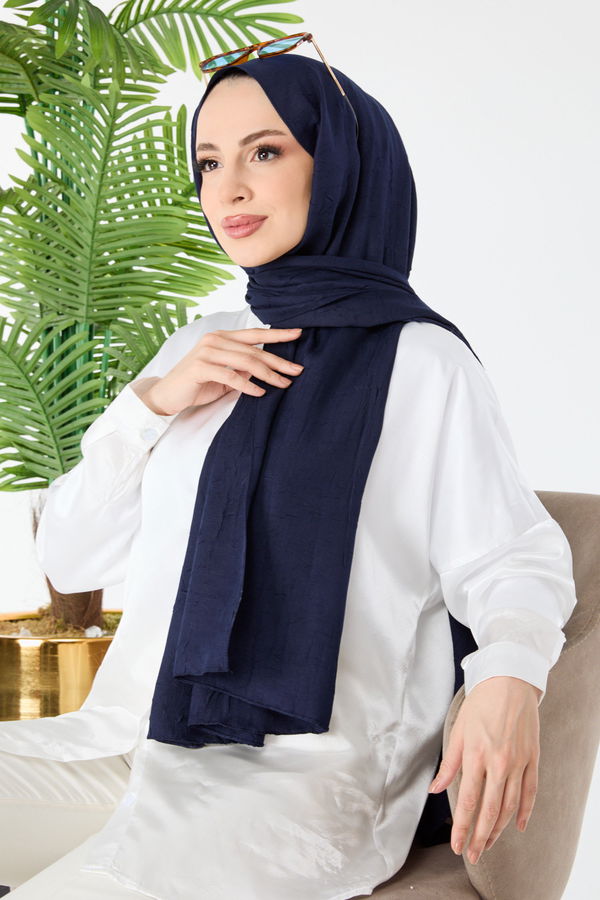 Bambu Şal Lacivert - 23354