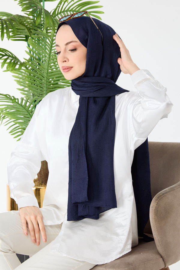 Bambu Şal Lacivert - 23354