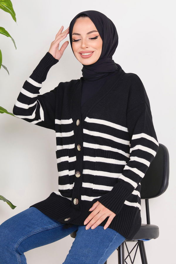 Triko Hırka Siyah - 23376 SİYAH