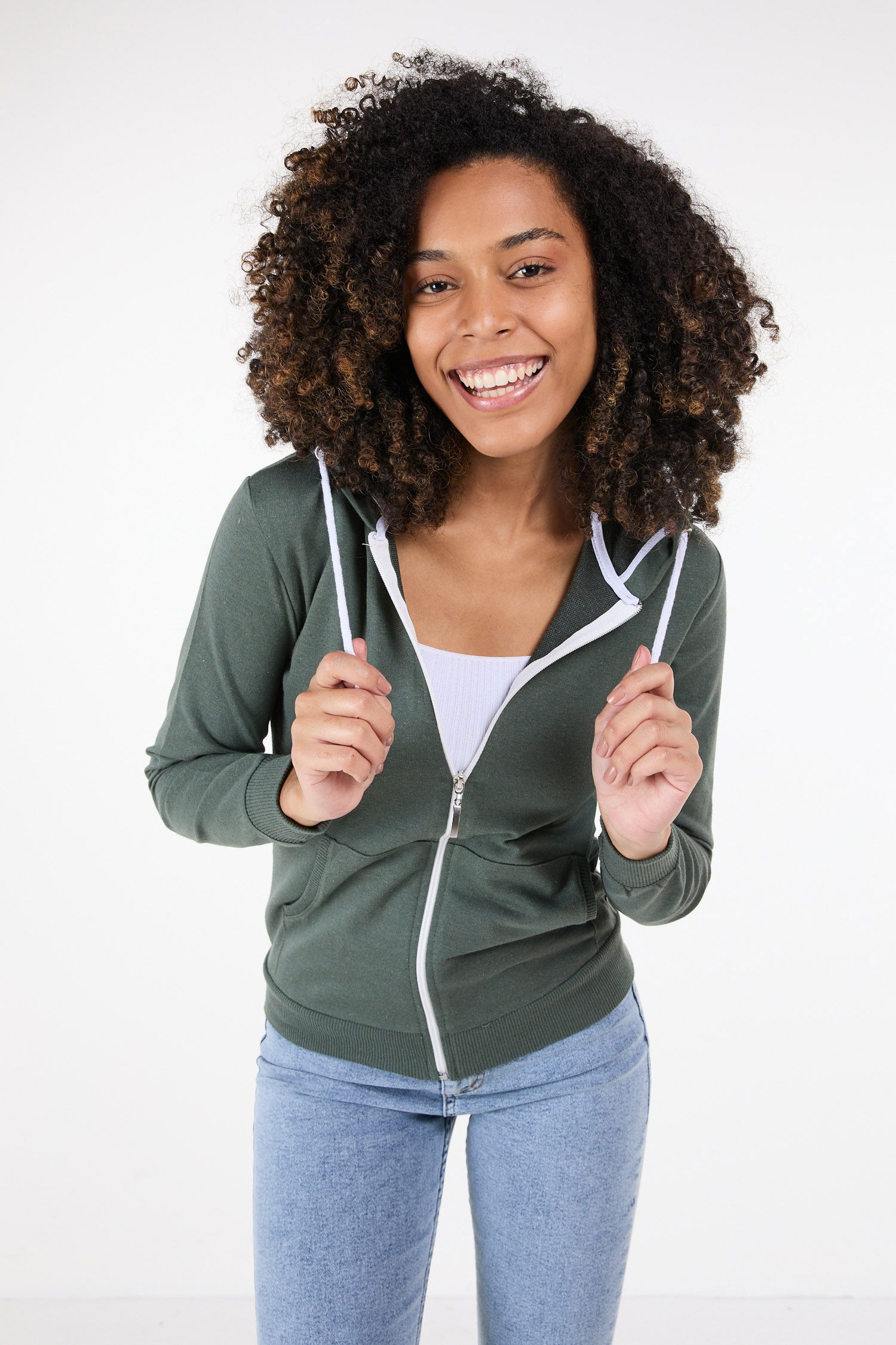 Kapşonlu Sweat Haki - 23416
