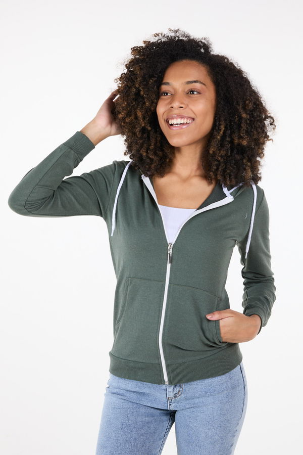 Kapşonlu Sweat Haki - 23416