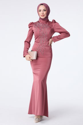 Abiye Elbise Pembe - 23429
