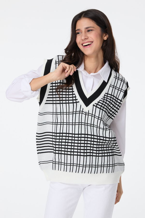 Triko Süveter Beyaz - 23523