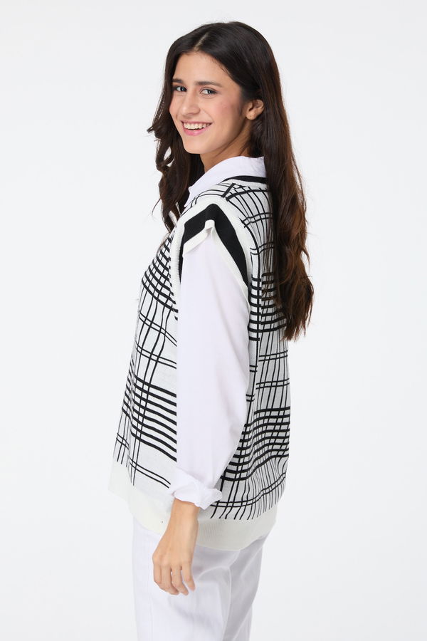 Triko Süveter Beyaz - 23523