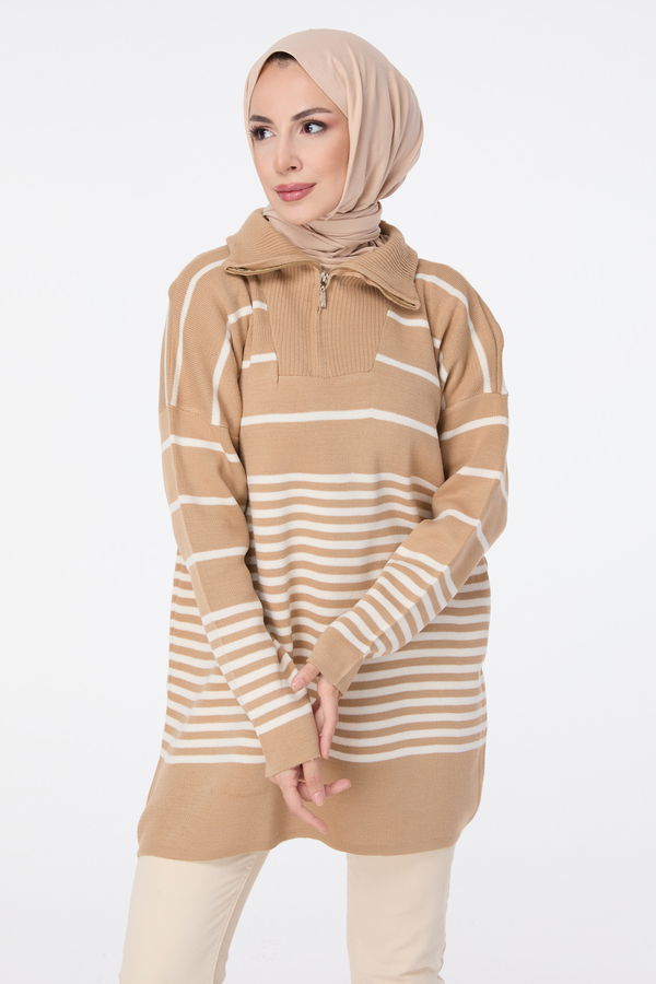 Triko Kazak Vizon - 23632 VİZON