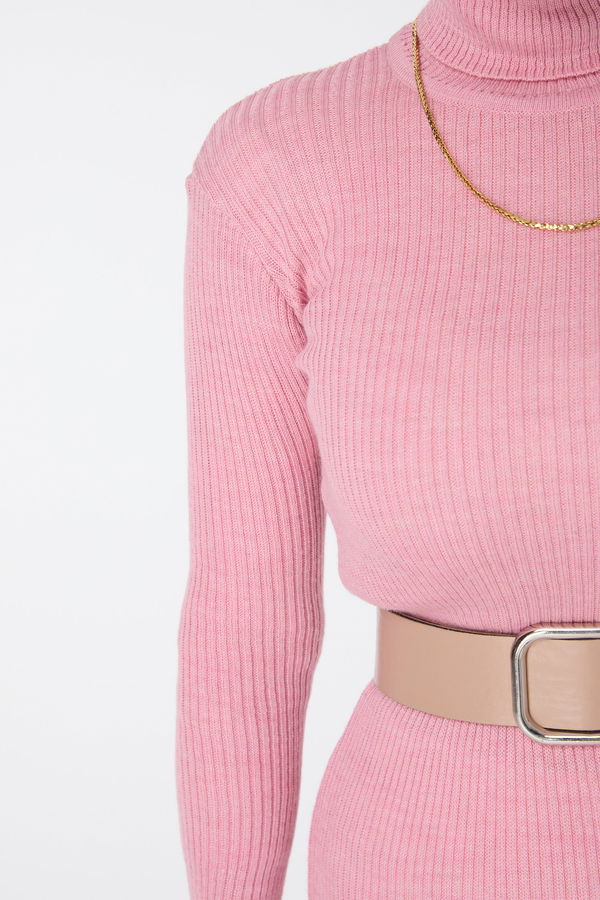 Triko Elbise Pembe - 23638