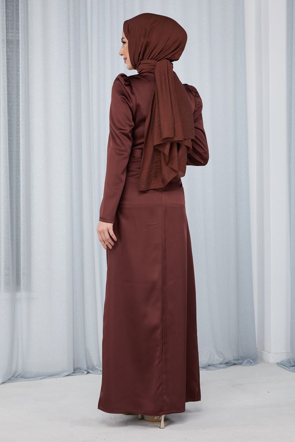 Abiye Elbise Kahverengi - 23686 KAHVERENGİ