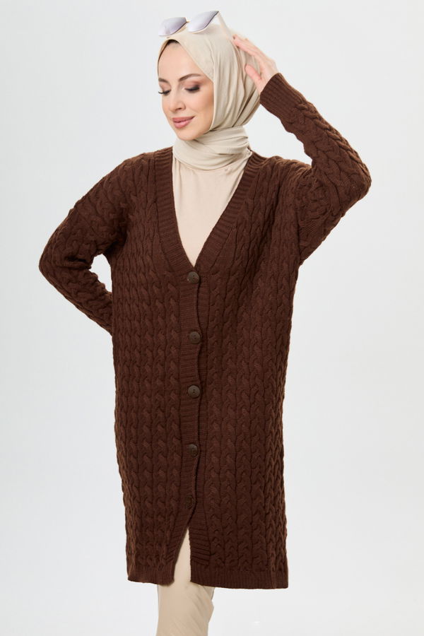 Triko Hırka Kahverengi - 23703