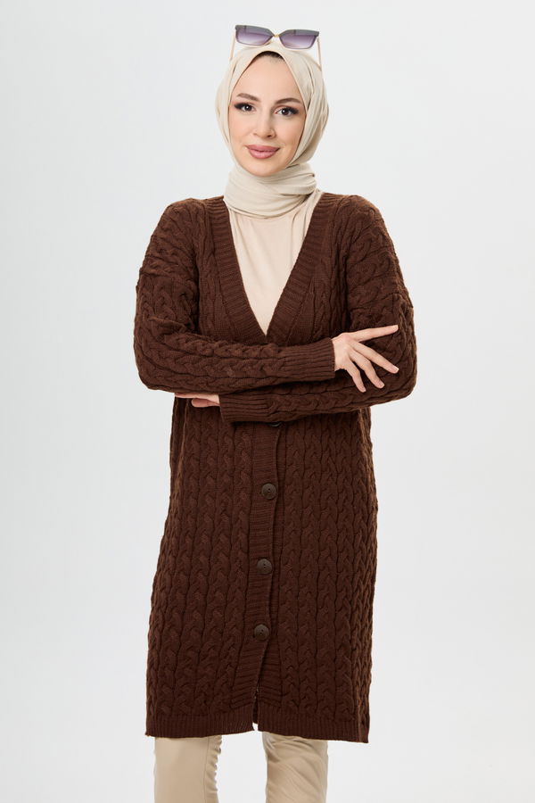 Triko Hırka Kahverengi - 23703