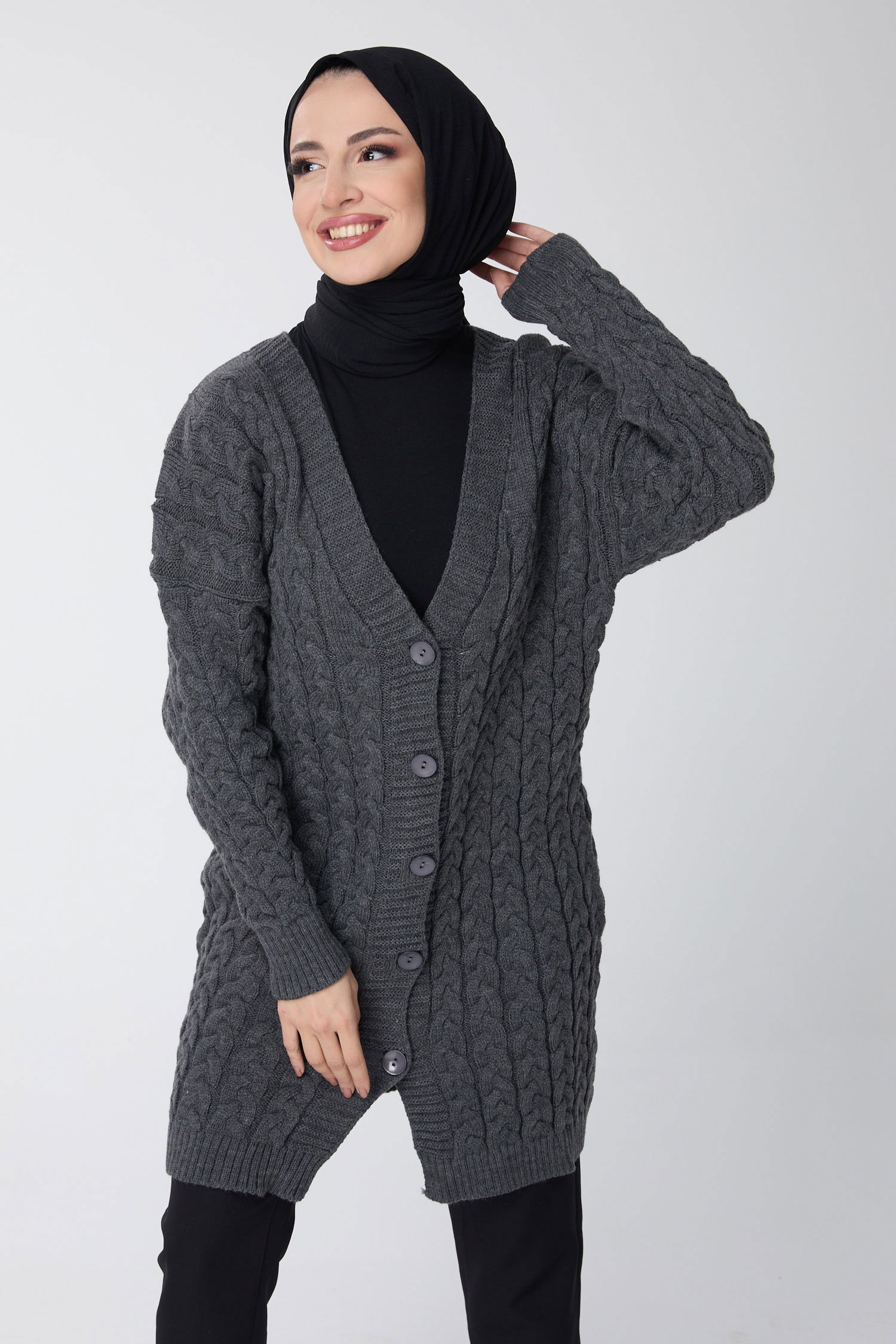 Triko Hırka Antrasit - 23703