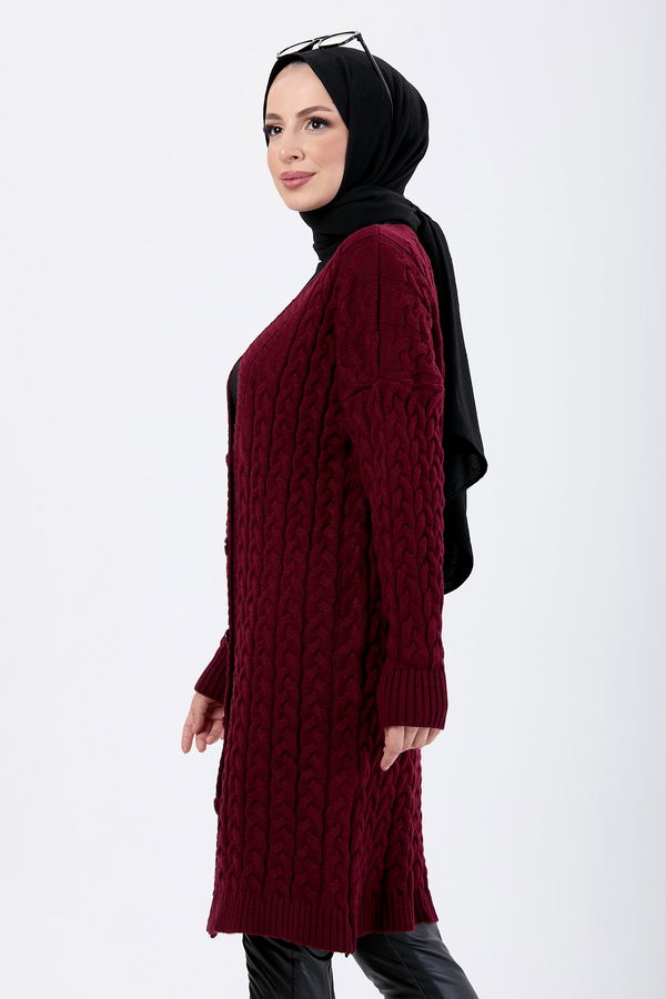 Triko Hırka Bordo - 23703