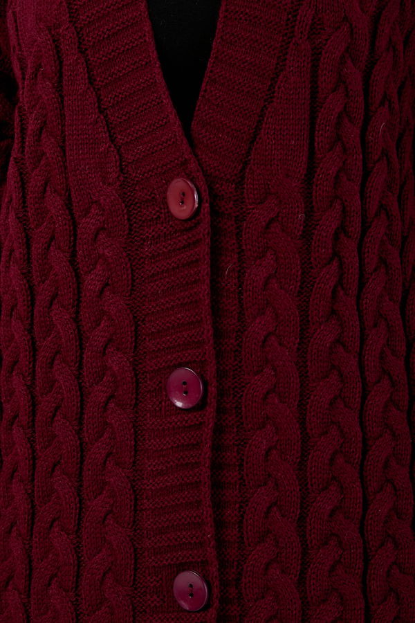 Triko Hırka Bordo - 23703