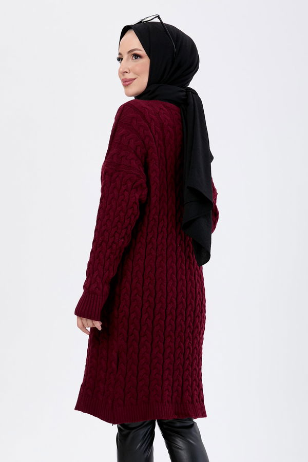 Triko Hırka Bordo - 23703