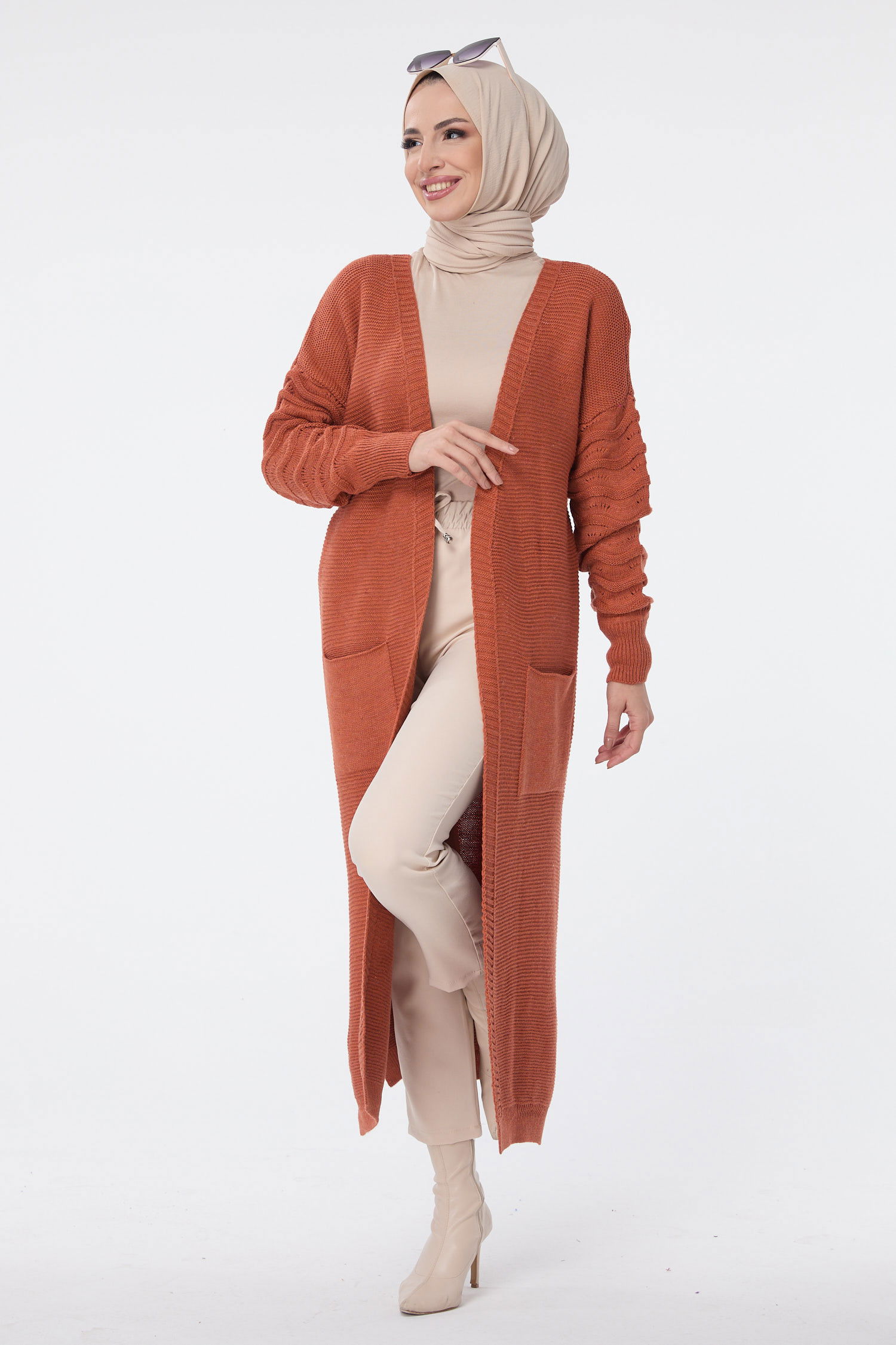 Triko Hırka Kiremit - 23704