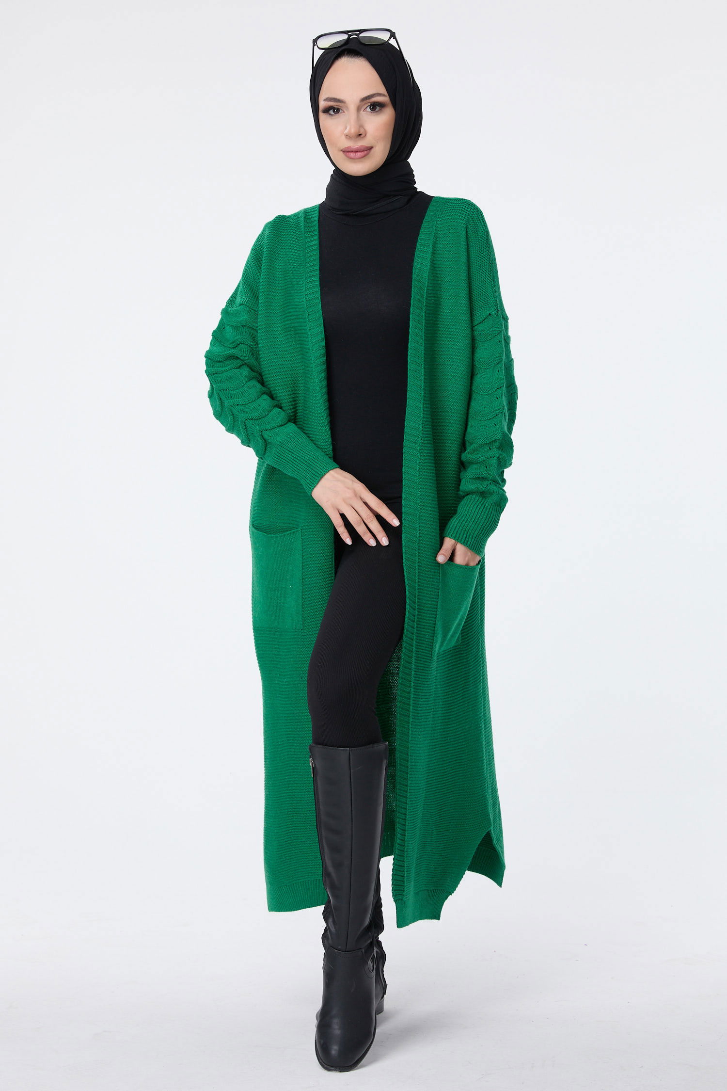 Triko Hırka Yeşil - 23704