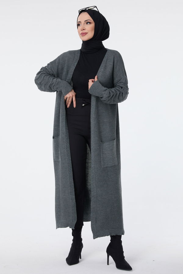 Triko Hırka Gri - 23704