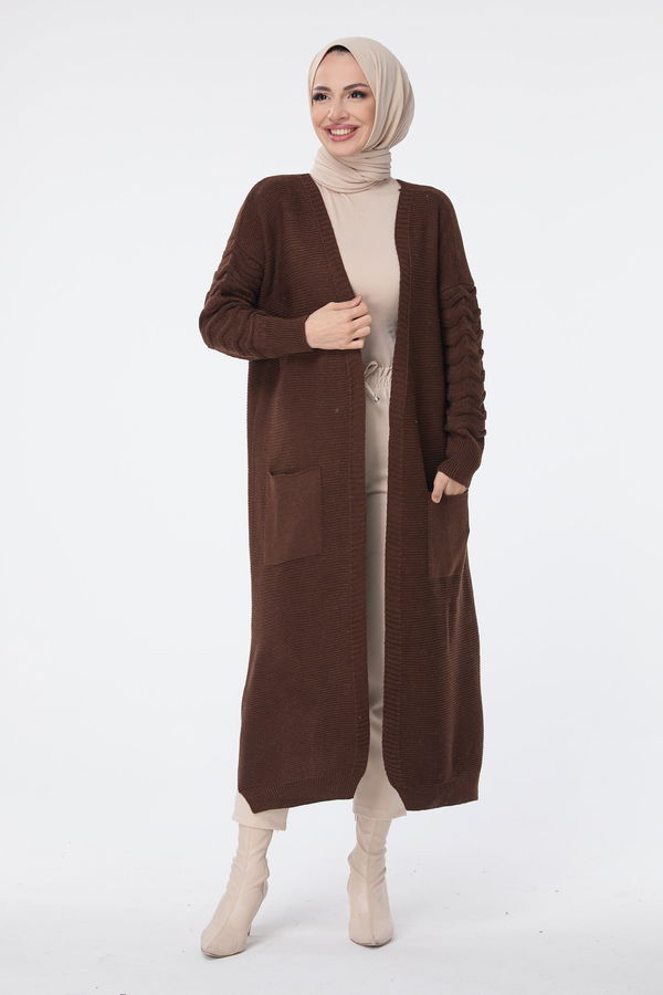 Triko Hırka Kahverengi - 23704