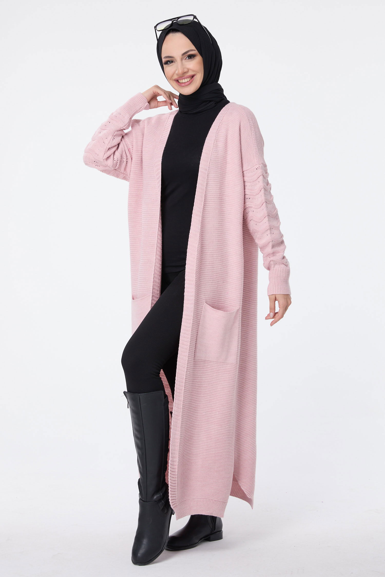 Triko Hırka Pembe - 23704