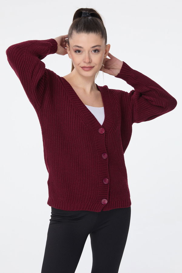 Triko Hırka Bordo - 23705