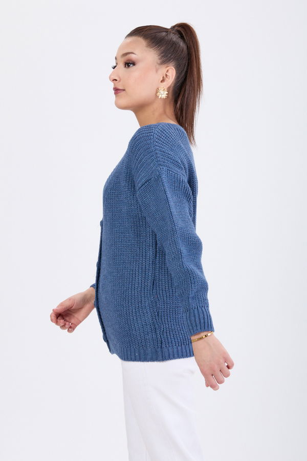 Triko Hırka Mavi - 23705
