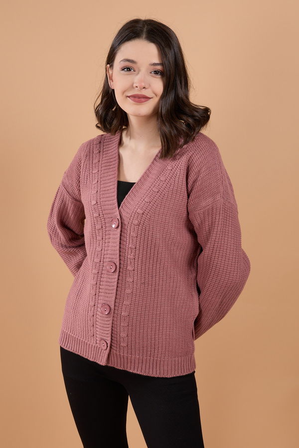 Triko Hırka Pembe - 23768