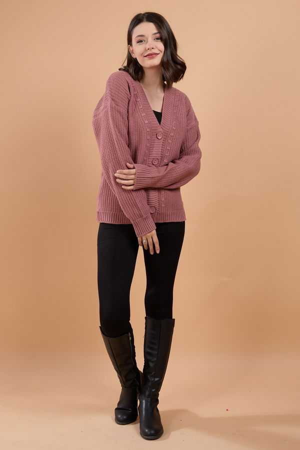 Triko Hırka Pembe - 23768