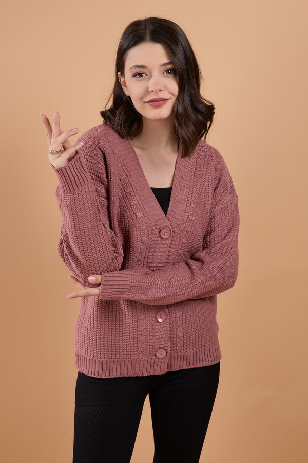 Triko Hırka Pembe - 23768